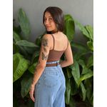 Body Poliamida Alças Finas MARROM