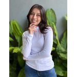 Blusa Segunda Pele Manga Longa em Viscolycra Gola Alta BRANCO