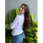 Blusa Segunda Pele Manga Longa em Viscolycra Gola Alta BRANCO