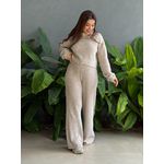 Conjunto Tricot Elen Blusa e Calça CREME