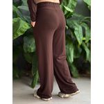 Calça Pantalona em Moletinho com elástico no cós MARROM