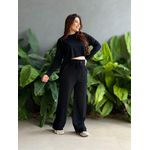 Blusa Milena Manga Longa em Moletinho PRETO
