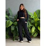 Blusa Milena Manga Longa em Moletinho PRETO