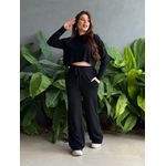 Calça Pantalona em Moletinho com elástico no cós PRETO