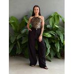 Lenço ESTAMPADO DOURADO COM PRETO