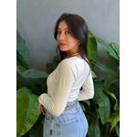 Body Serena Manga Longa Decote Quadrado CREME