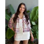 Jaqueta Xadrez BRANCO COM ROSA