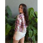 Jaqueta Xadrez BRANCO COM ROSA