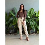Body Serena Manga Longa Decote Quadrado MARROM