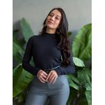 Body Kiara Manga Longa Costas Nua PRETO