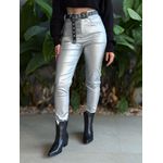 Calça Skinny Resinada PRATA