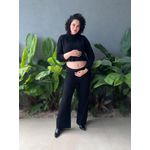 Conjunto Tricot Elen Blusa e Calça PRETO