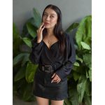 Cropped Ayla Manga Longa Decote em V PRETO