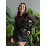 Body em Tule com Aplicações em Strass PRETO