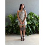 Conjunto Anabela Shorts e Blusa em Alfaiataria CINZA