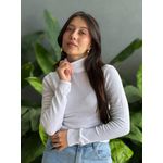 Blusa Segunda Pele Gola Alta em Tricot BRANCO