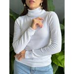 Blusa Segunda Pele Gola Alta em Tricot BRANCO