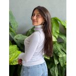 Blusa Segunda Pele Gola Alta em Tricot BRANCO