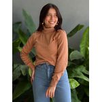 Blusa Segunda Pele Gola Alta em Tricot BEGE