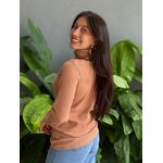 Blusa Segunda Pele Gola Alta em Tricot BEGE
