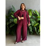 Conjunto Cecilia Camisa e Calça VINHO