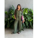 Conjunto Cecilia Camisa e Calça VERDE MILITAR