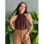 Blusa Marjorie em Crepe MARROM
