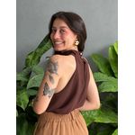 Blusa Marjorie em Crepe MARROM