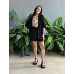 Conjunto Marta Camisa e Shorts em Linho PRETO