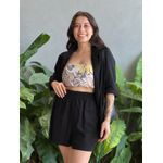 Conjunto Marta Camisa e Shorts em Linho PRETO