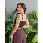 Cropped Liocel Lira Alças Finas MARROM