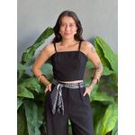Cropped Liocel Lira Alças Finas PRETO