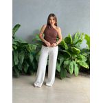 Blusa Nula Manga em Alfaiataria MARROM