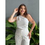 Blusa Nula Manga em Alfaiataria OFF WHITE