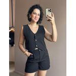 Colete Curto em Alfaiataria PRETO