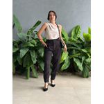 Blusa Nula Manga em Alfaiataria BEGE CLARO