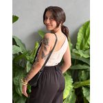 Blusa Nula Manga em Alfaiataria BEGE CLARO