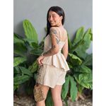 Conjunto Peplum Tarsia Blusa e Shorts CRU