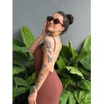 Vestido Longo Alças Finas Costas Nua MARROM