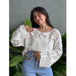 Bata em Renda Manga Longa OFF WHITE