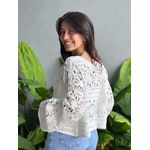 Bata em Renda Manga Longa OFF WHITE