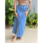 Saia Jeans Max Midi LAVAGEM MEDIA 