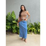 Saia Jeans Max Midi LAVAGEM MEDIA 