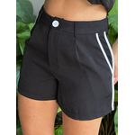 Conjunto Donatela Colete e Shorts em Alfaiataria PRETO COM BRANCO
