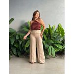 Blusa Acetinada com Detalhe em Ferragem MARROM