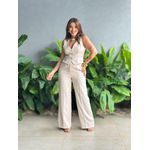 Conjunto Vanessa Colete e Calça Pantalona BEGE CLARO