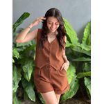 Shorts Alfaiataria Barra Italiana MARROM