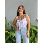 Cropped em Crepe Laço no Busto BRANCO
