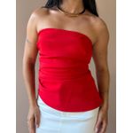 Blusa Sem Alças em Alfaiataria VERMELHO