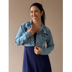 Jaqueta Jeans Cropped 0312 LAVAGEM MEDIA 